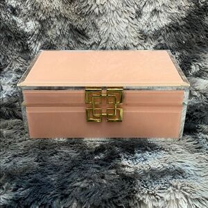 Pink Acrylic Jewelry Box with Gold Clasp